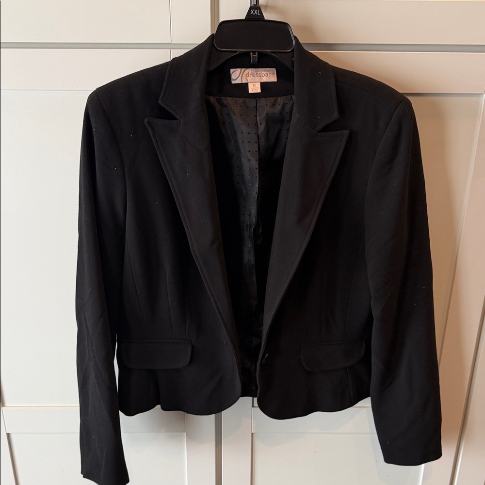 dressbarn Black Women's Fitted Blazer Jacket